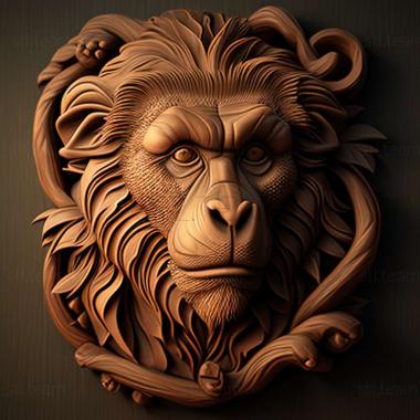 3D model Jack baboon famous animal (STL)